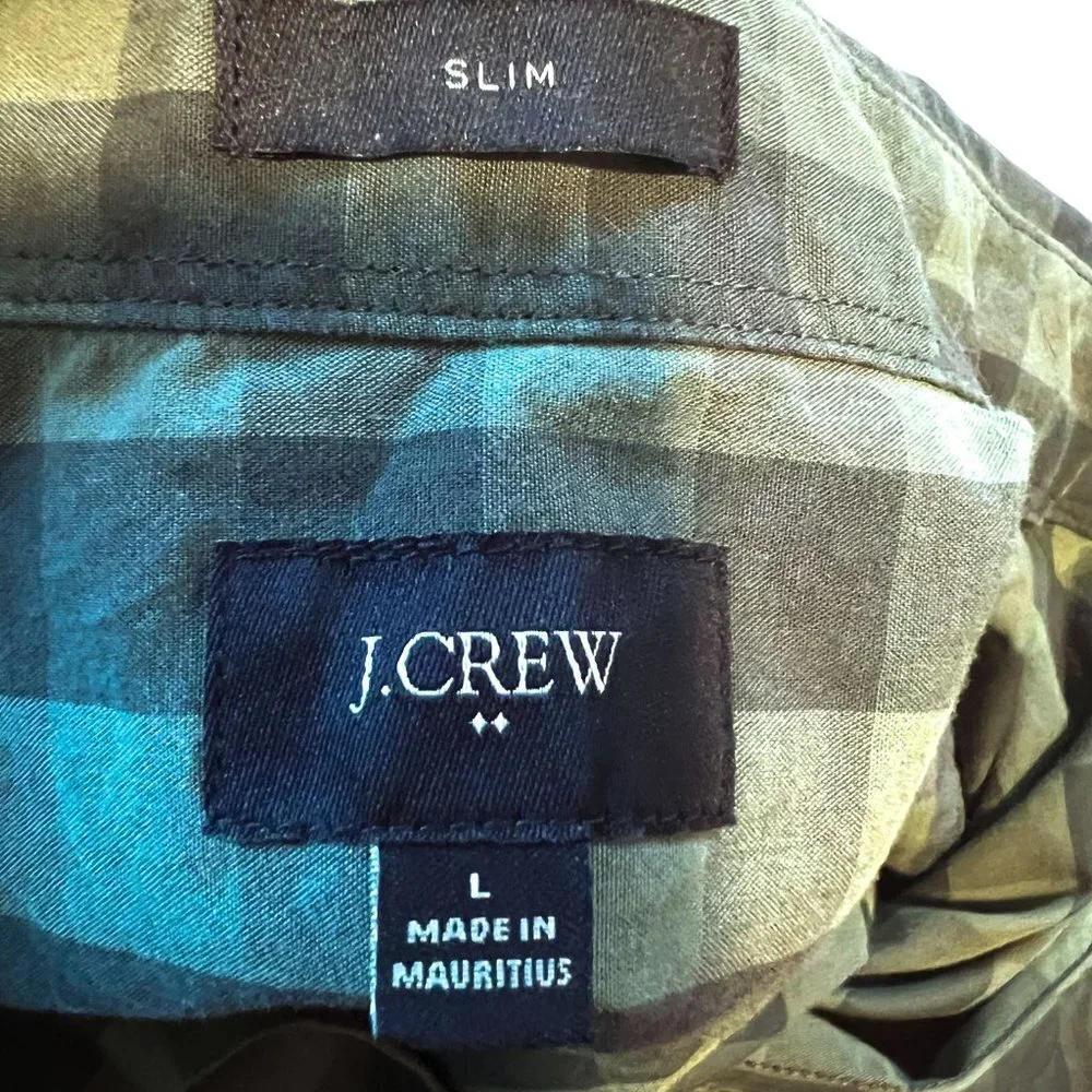Men’s J. Crew Designer Slim Fit Gingham Shirt L